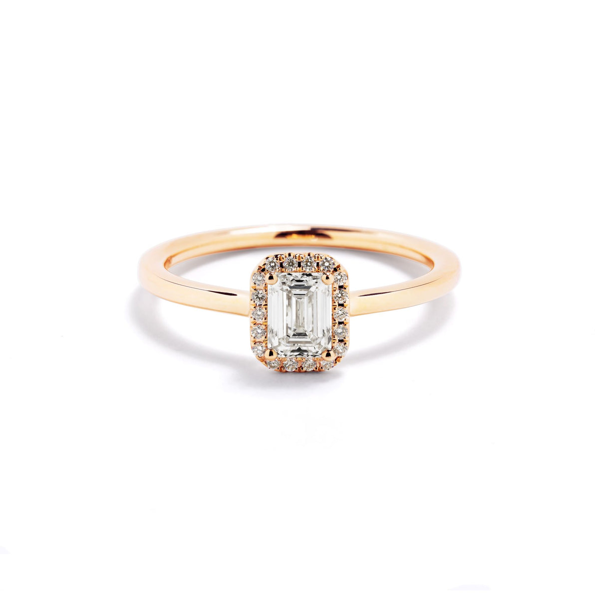 Rosetring i 18 kt. gulguld med 0,90 ct. smaragdsleben diamant