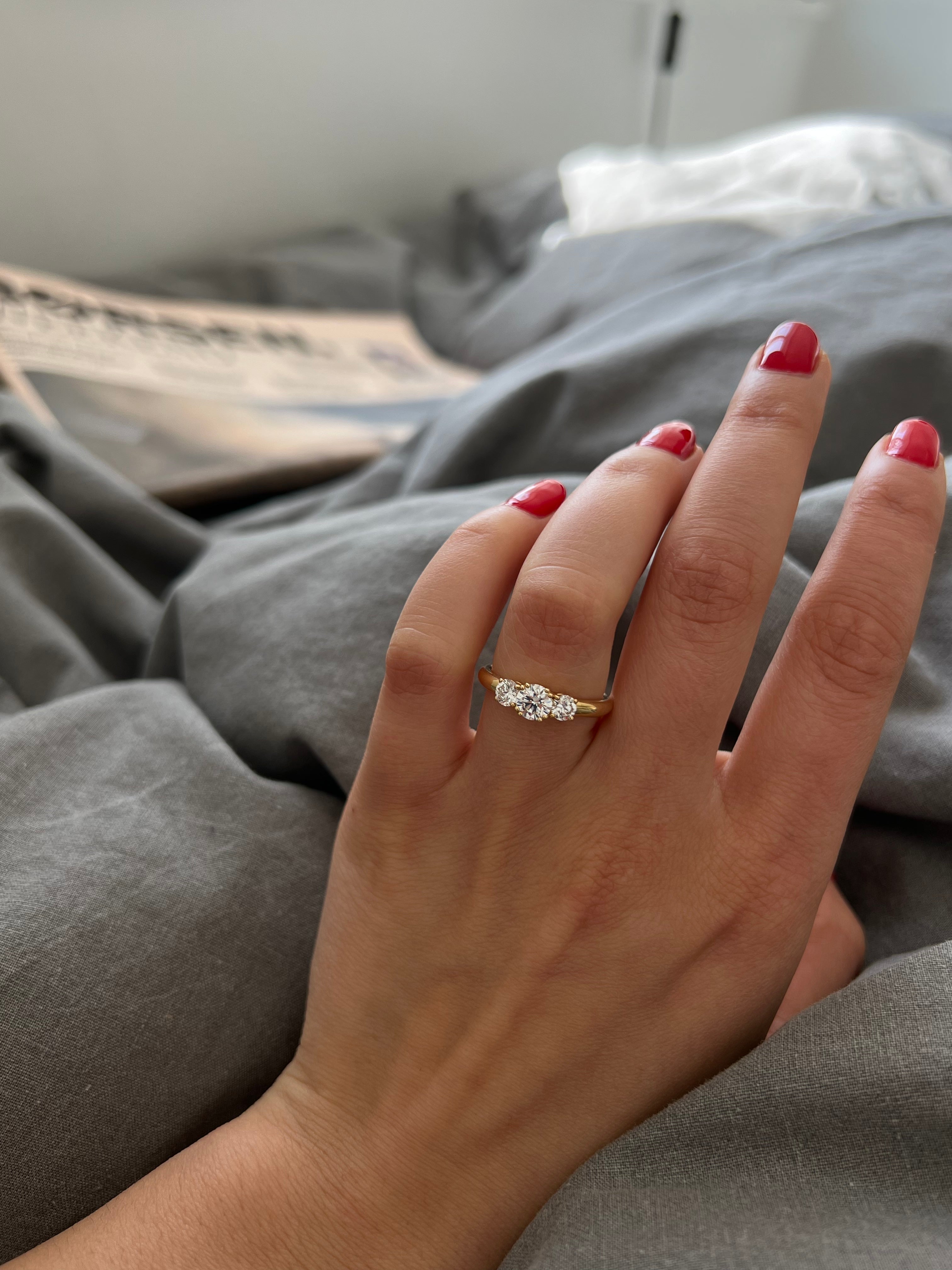 3-stens diamantring med 0,30 ct. brillant