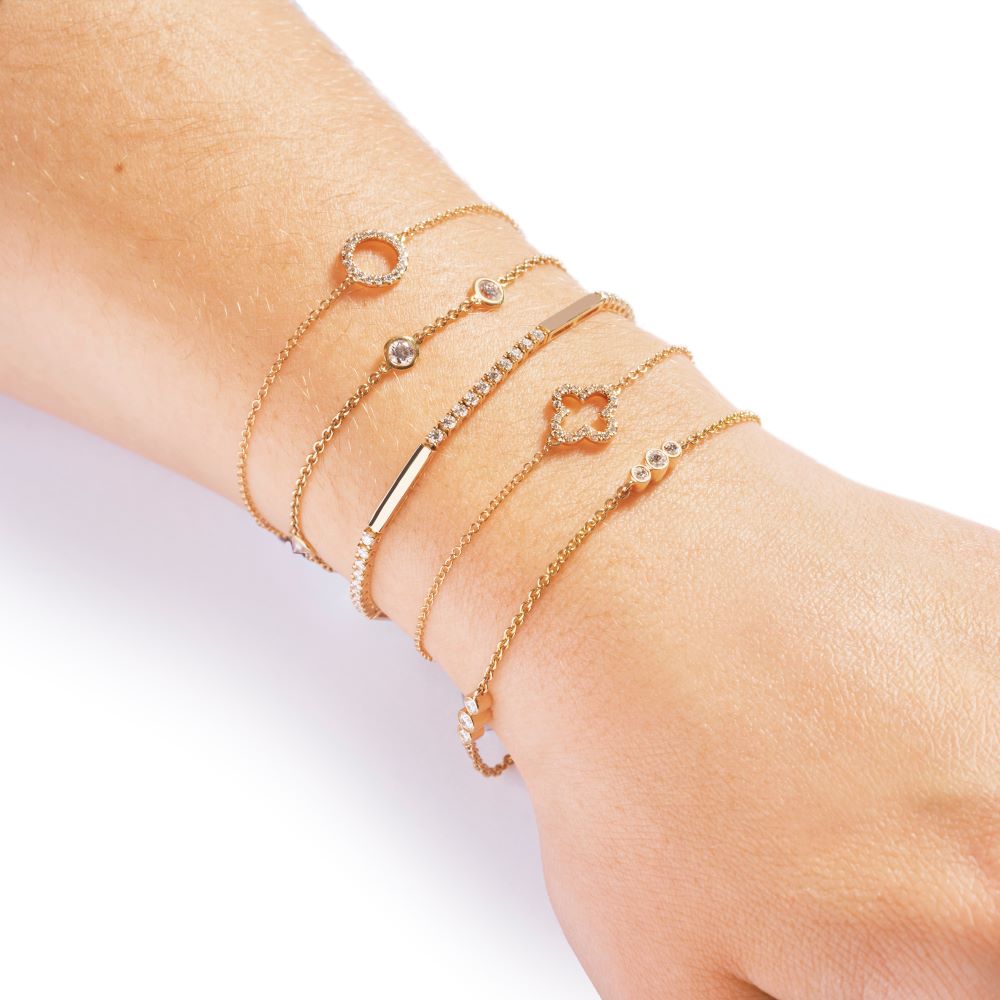 Diamant armbånd i 18 kt. gulguld med 0,12 ct. brillanter