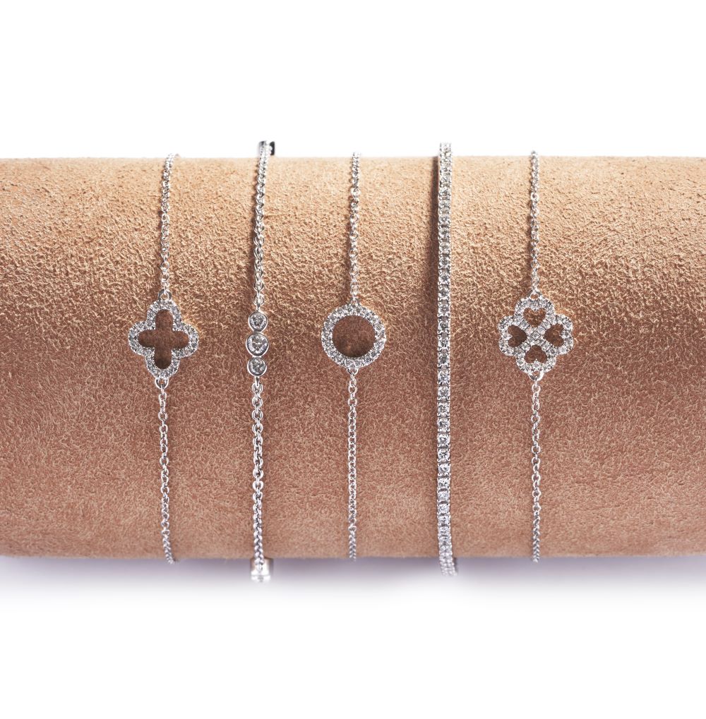 Diamant armbånd i 18 kt. gulguld med 0,16 ct. brillanter