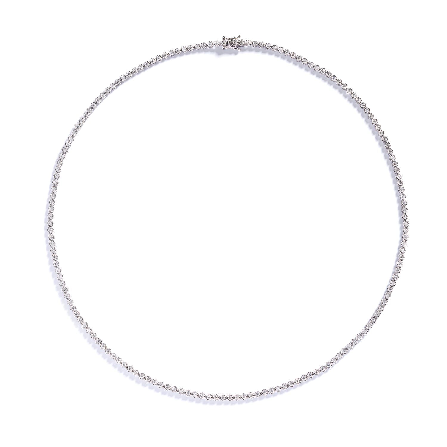 Tenniscollier i 18 kt. hvidguld med 3,40 ct.