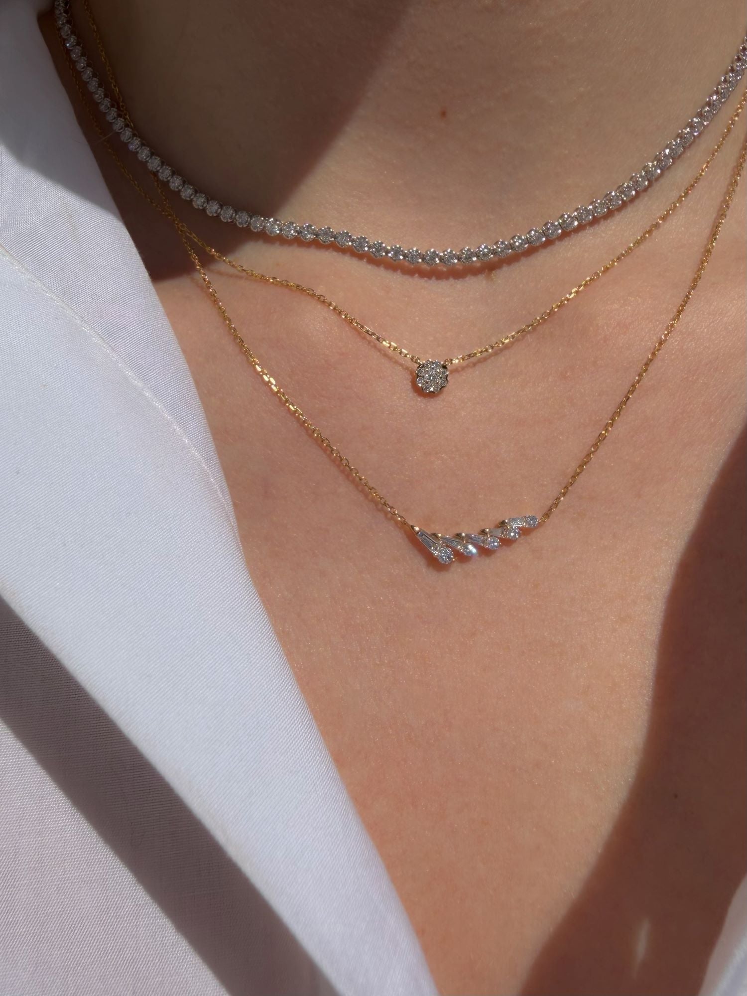 Tenniscollier i 18 kt. hvidguld med 3,40 ct.