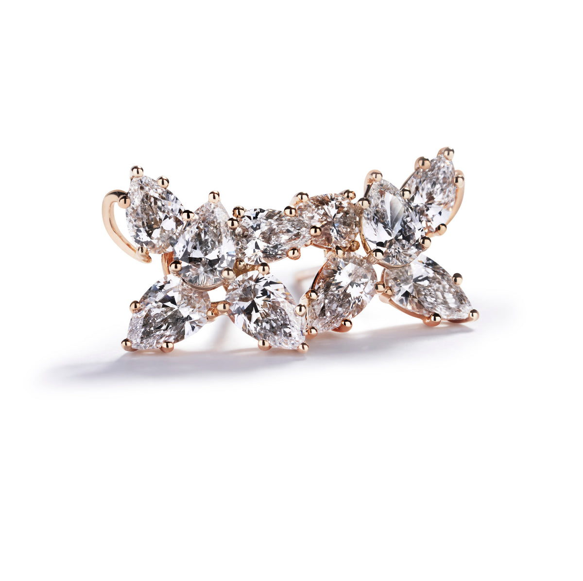 Ørestikker med dråbeformede 1,77 ct. diamanter