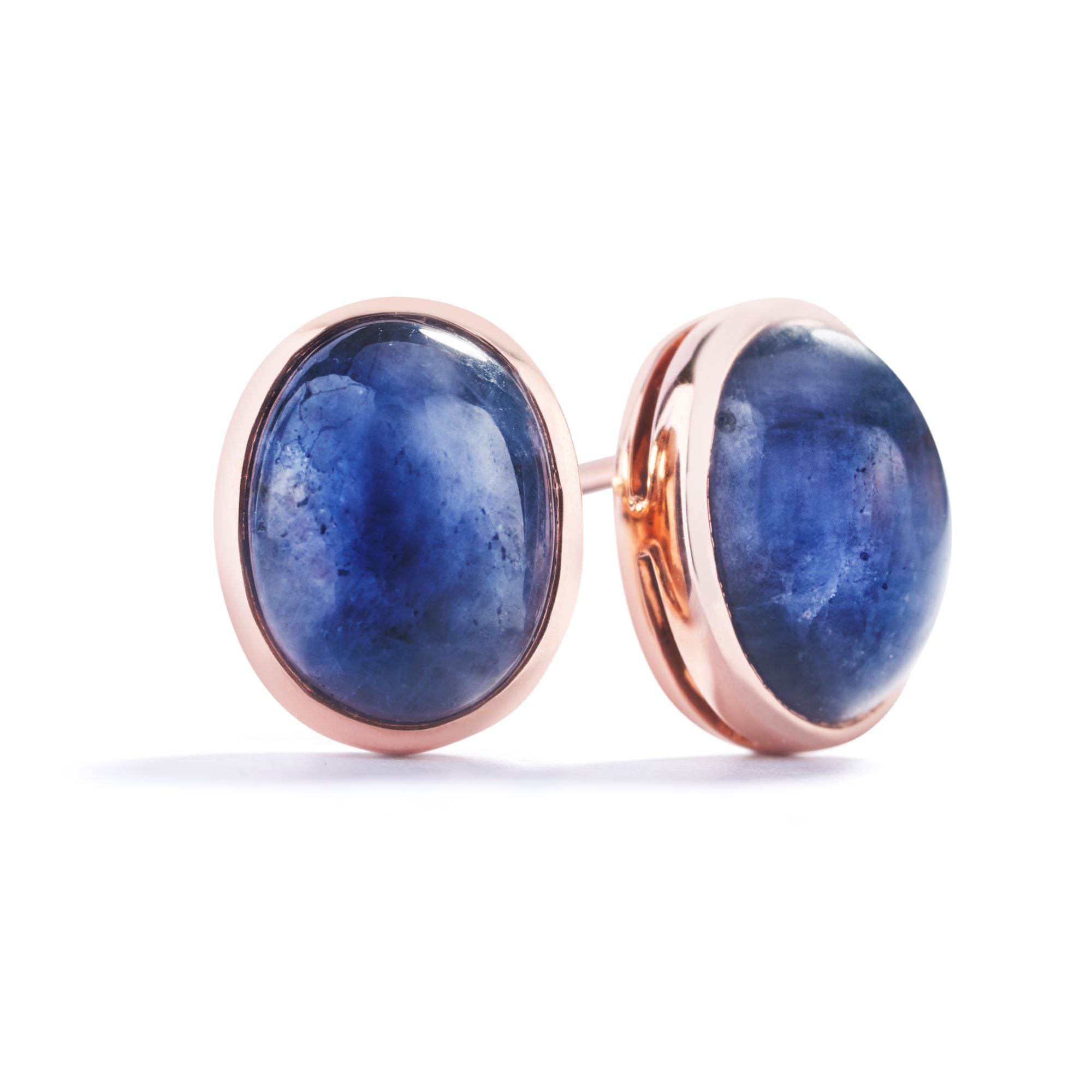 Safir Ørestikker i 18 kt. Rosaguld med i alt 5,82 ct. Grønlandske Safirer