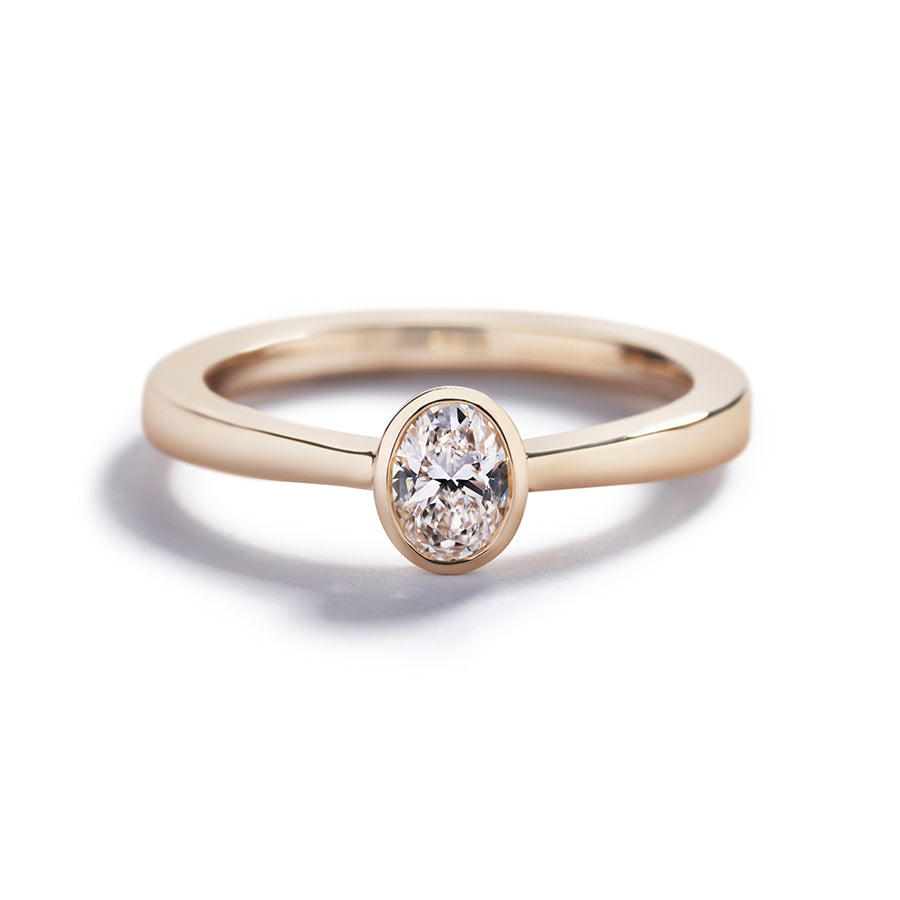 Fancy Love solitairering med 0,50 ct. oval diamant
