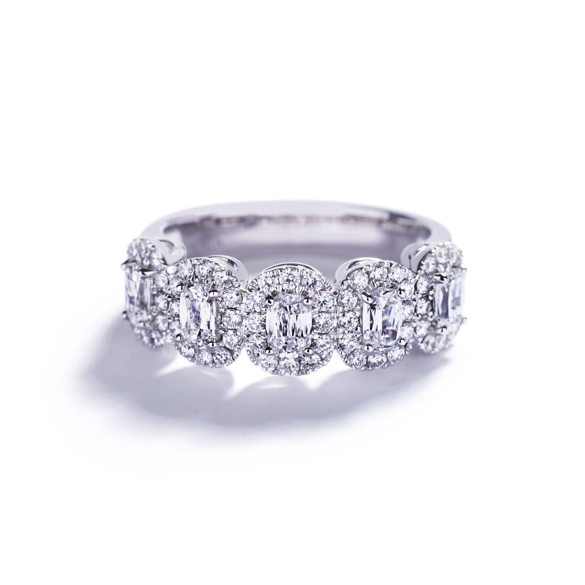 5-stensring med 0,91 ct. Criss cut diamanter