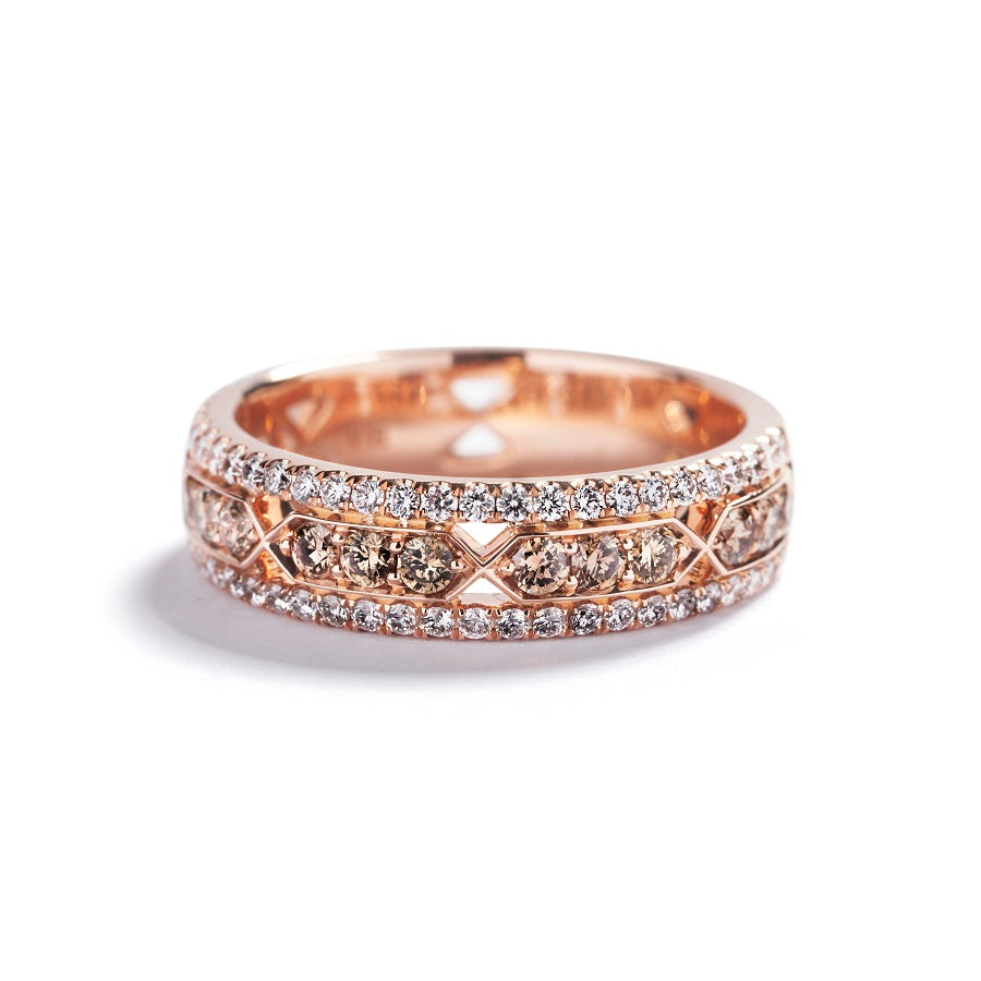 Diamantring med 0,52 ct. Champagne brillanter