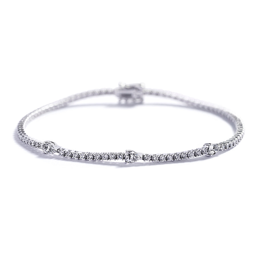 Tennisarmbånd med dråbeslebne diamanter