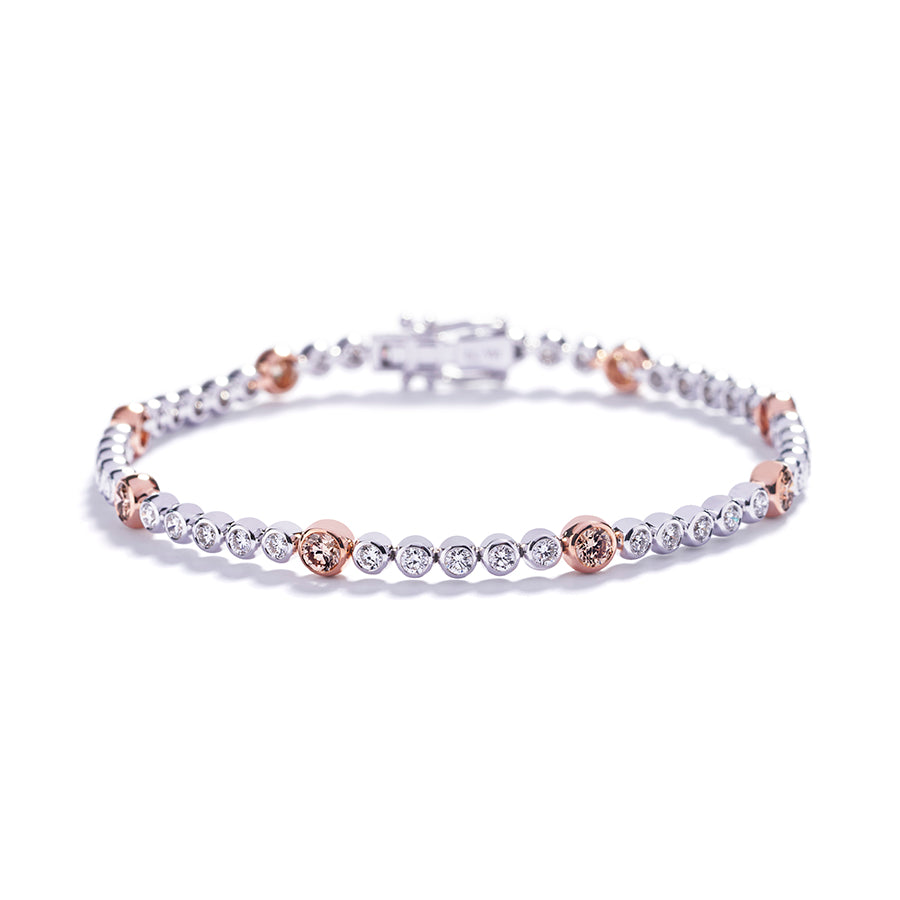 Tennisarmbånd med 1,22 ct. champagne diamanter