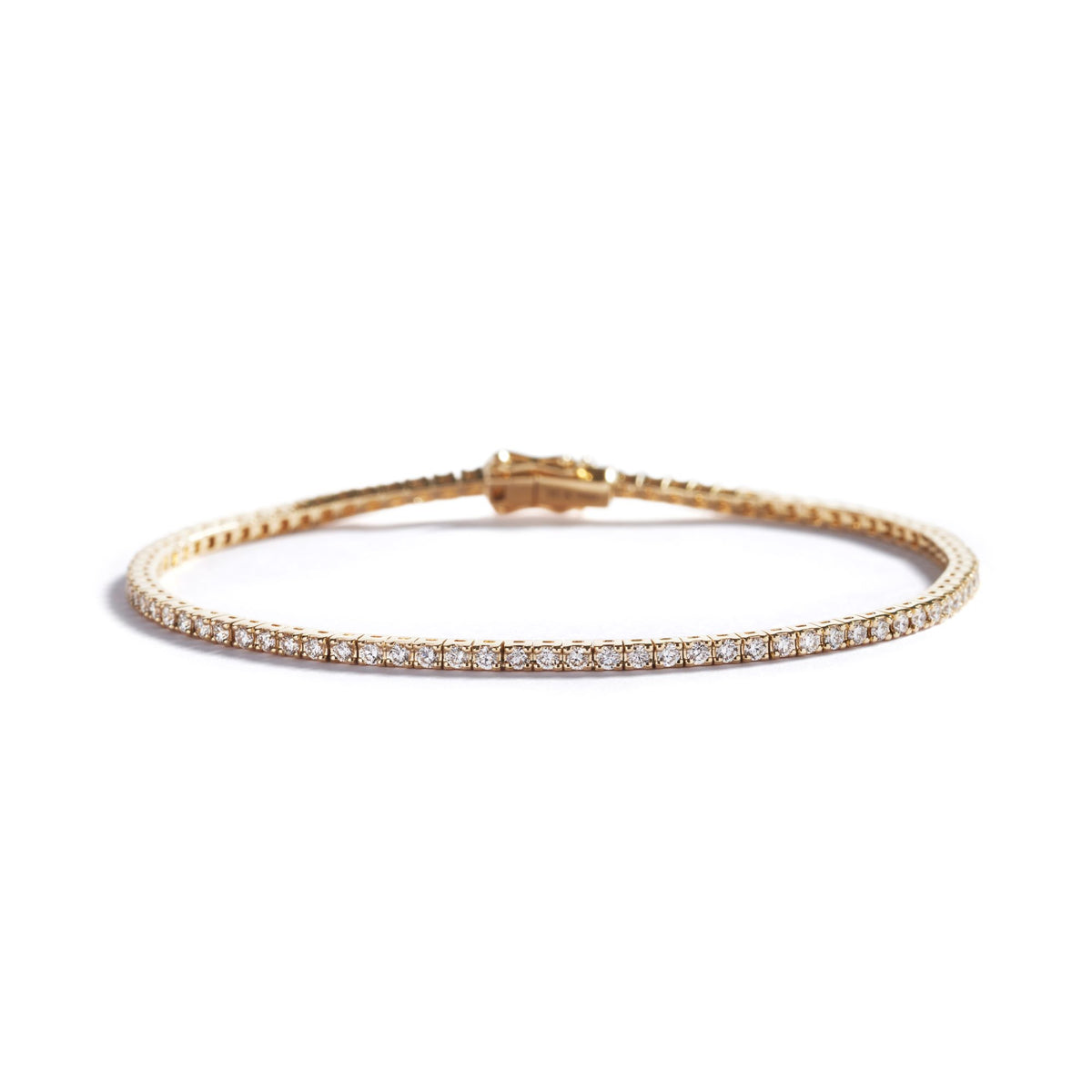 Tennisarmbånd i gulguld med 1,50 ct. hvide brillanter