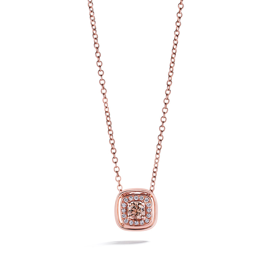 Halskæde med 0,24 ct. champagne diamant