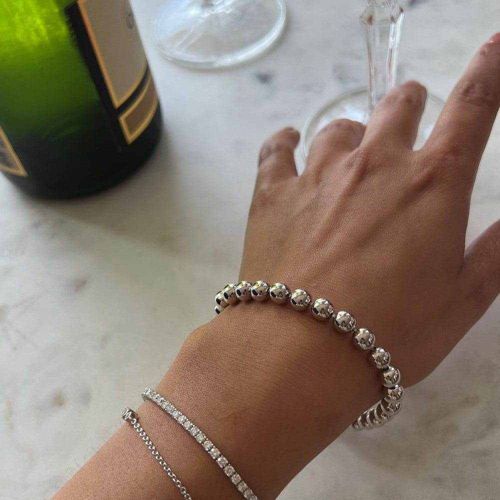 Kuglearmbånd i 18 kt. hvidguld