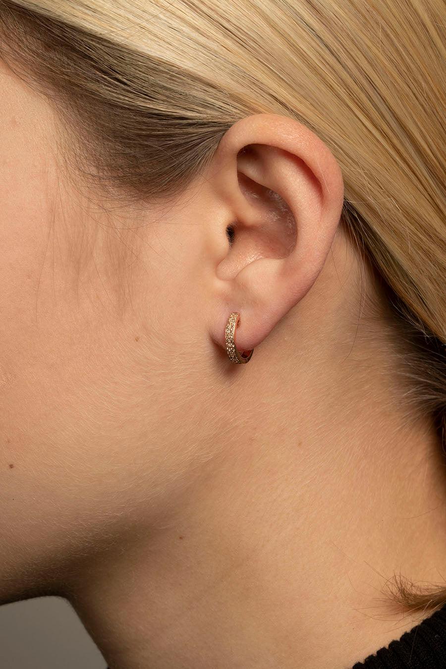 Diamant creoler i 18 kt. rosaguld med 52 champagne diamanter