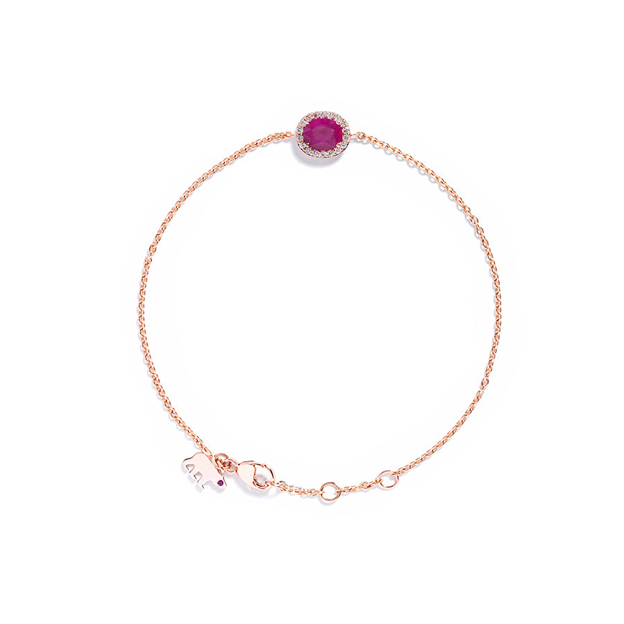 Armbånd med 0,71 ct. oval Grønlandsk Rubin og brillanter