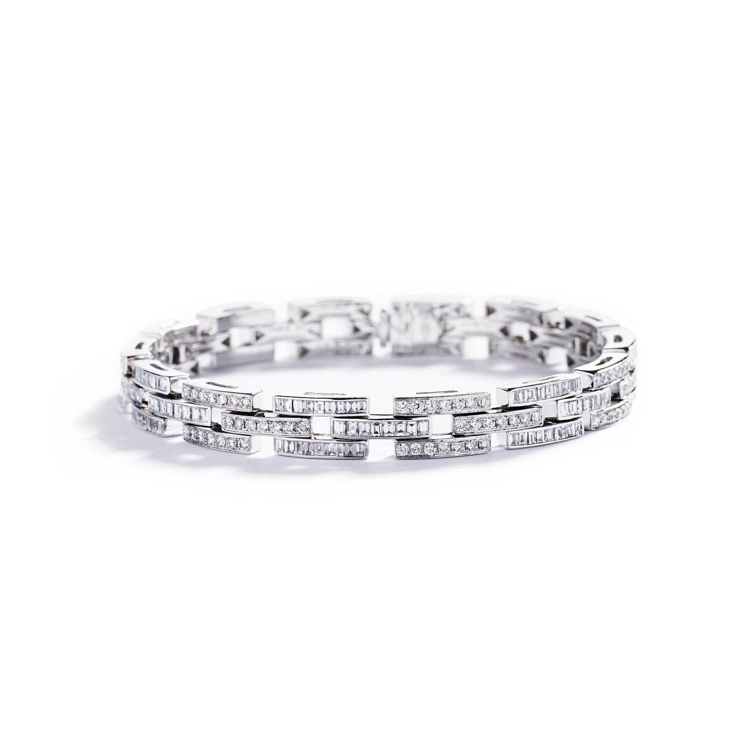 Diamantarmbånd med 1,74 ct. baguette diamanter samt 1,71 ct. brillanter