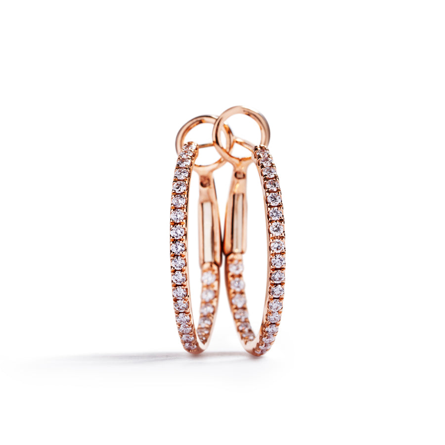 Diamant creoler med i alt 0,36 ct. brillanter