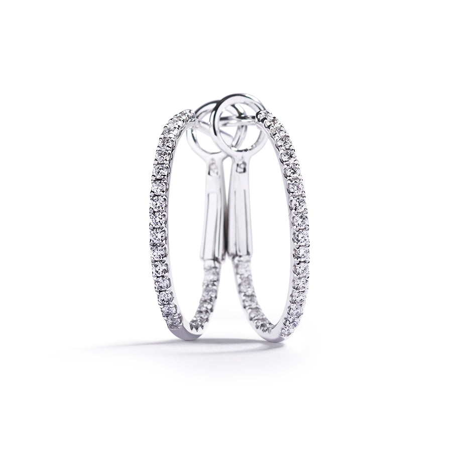 Diamant creoler med i alt 0,36 ct. brillanter