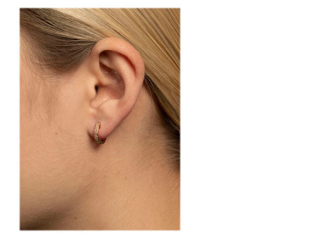 Diamant creoler  i 18 kt. gulguld med 52 brillanter