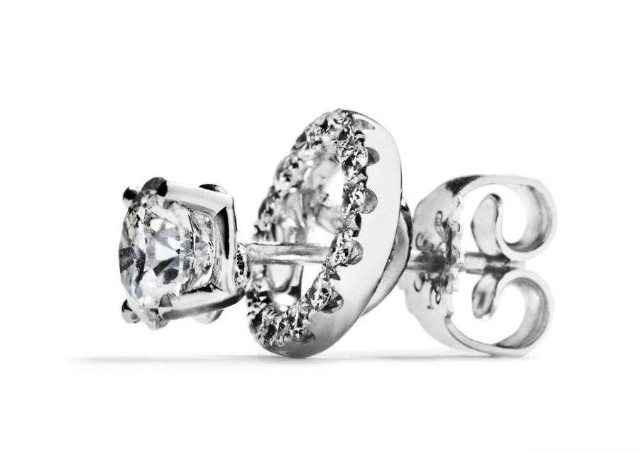 Diamant-roset til ørestikker med 26 diamanter