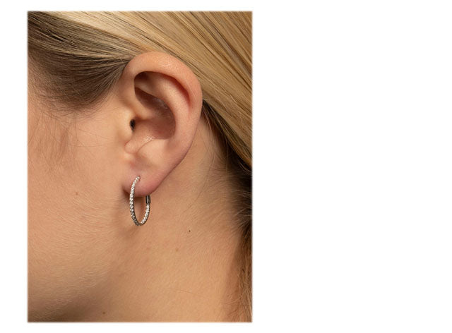 Diamant creoler med i alt 0,36 ct. brillanter
