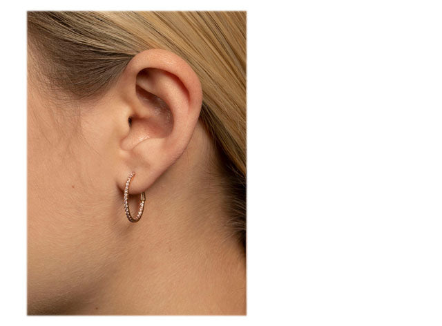 Diamant Creoler med i alt 0,36 ct. Argyle Pink brillanter