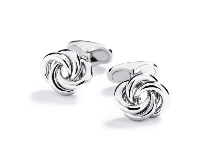Knude manchetknapper i 18 kt. hvidguld