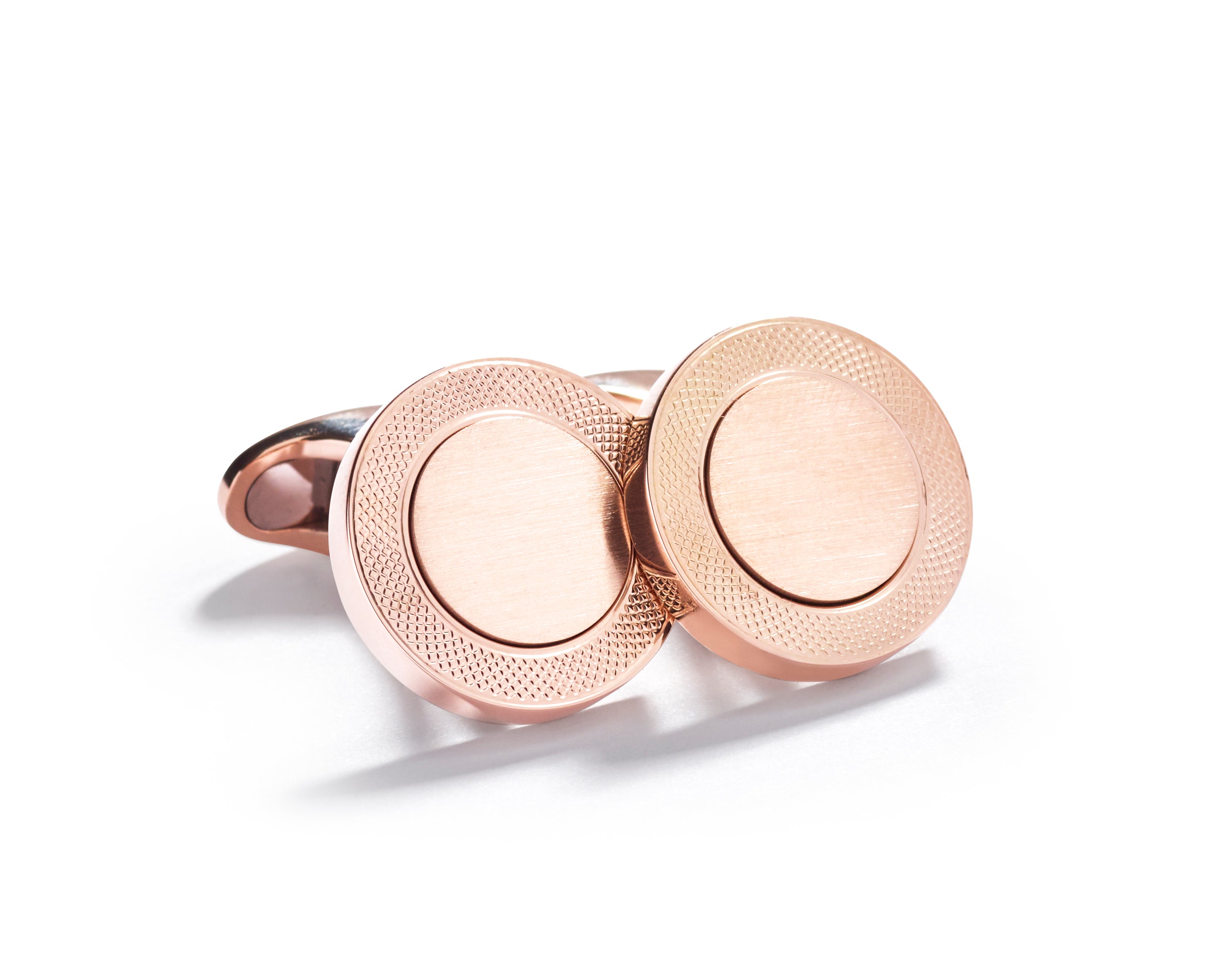 Manchetknapper i 18 kt. matteret rosaguld