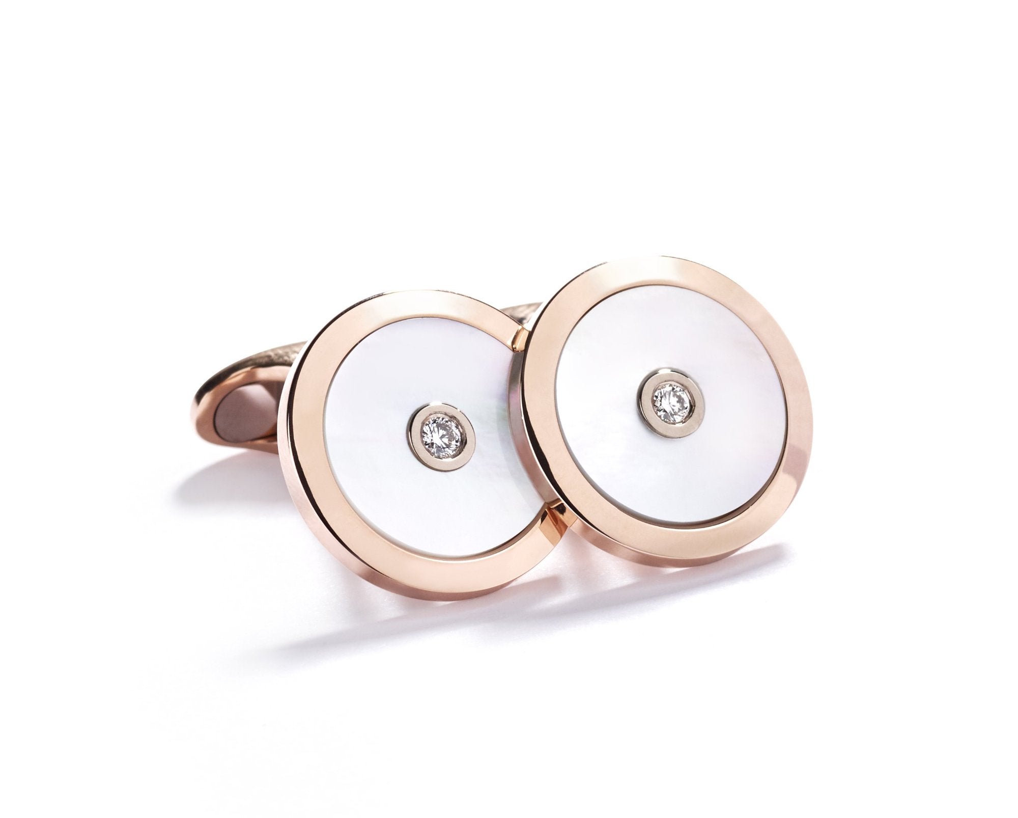 Manchetknapper i 18 kt. rosaguld og perlemor
