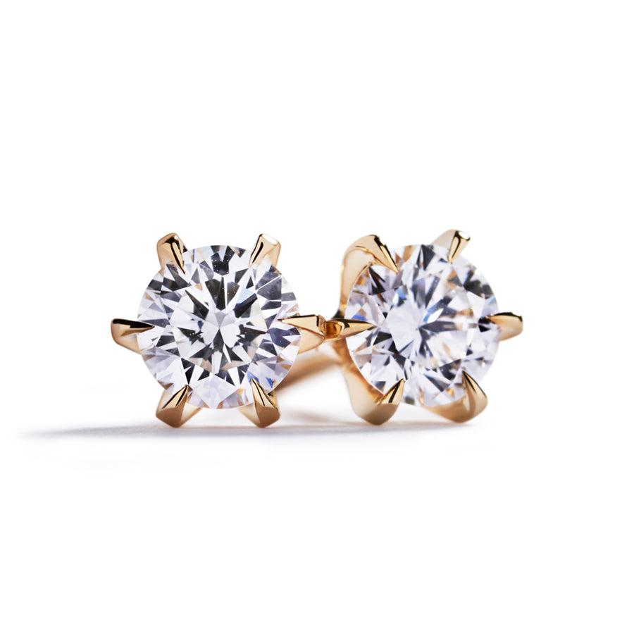 "Copenhagen Star” solitaire ørestikker i 18 kt. gulguld prydet med 2 Top Wesselton/VVS-VS brillanter, i alt 0,80 ct.                                                   GIA certifikat medfølger.                                                                                                          Fås også i 18 kt. hvidguld.