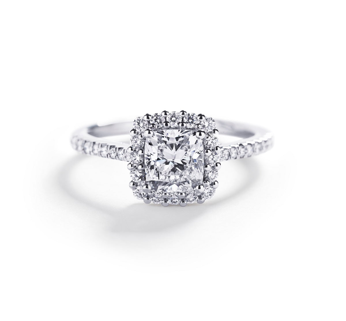 Rosetring med 1,05 ct. cushion-cut diamant