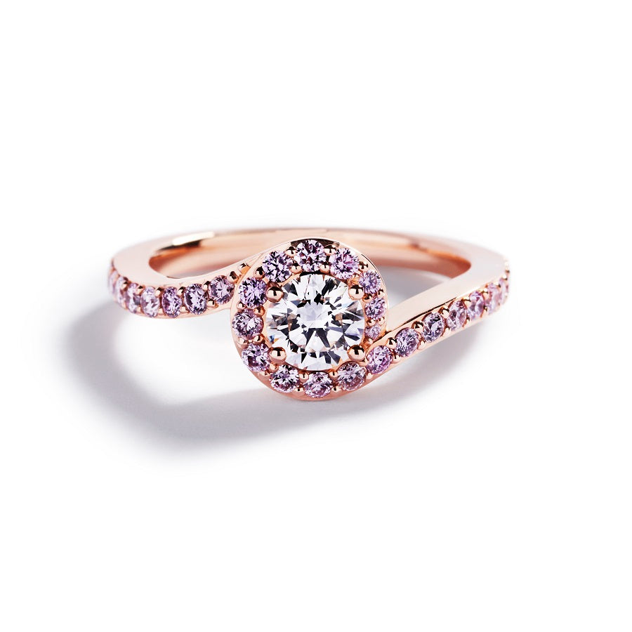 Rosetring med 0,50 ct. brillant og 0,43 ct. Argyle Pink diamanter