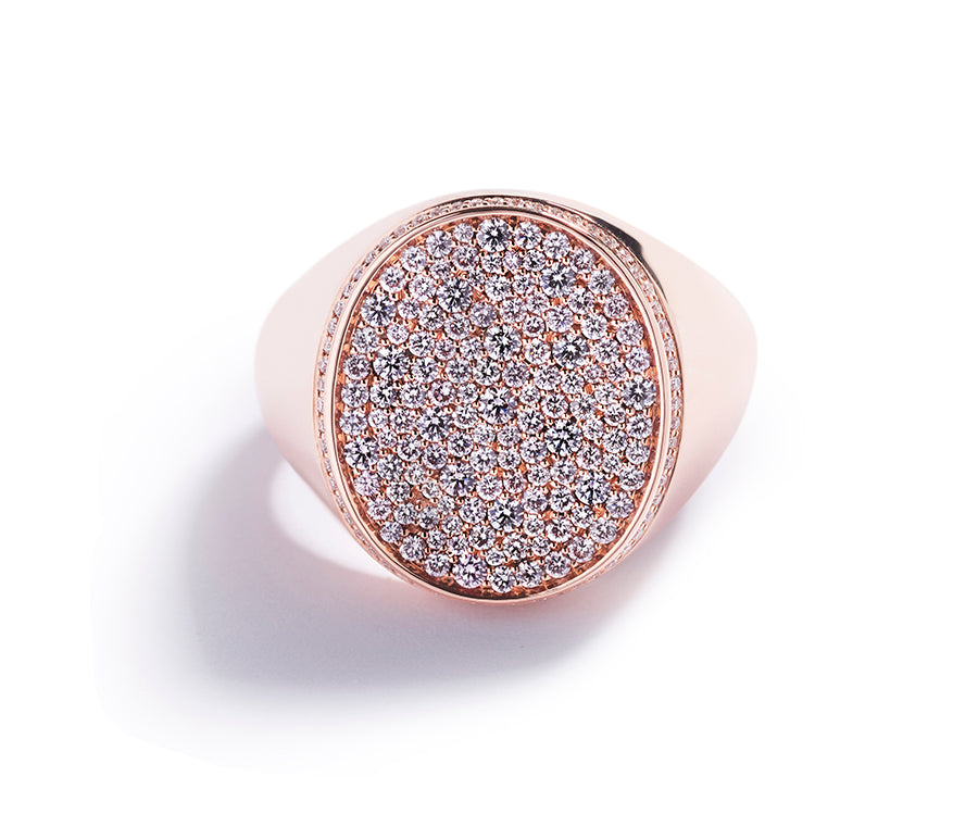 Signetring fra Hartmann's i 18 kt. rosaguld med 0,81 ct. Argyle Pink brillanter