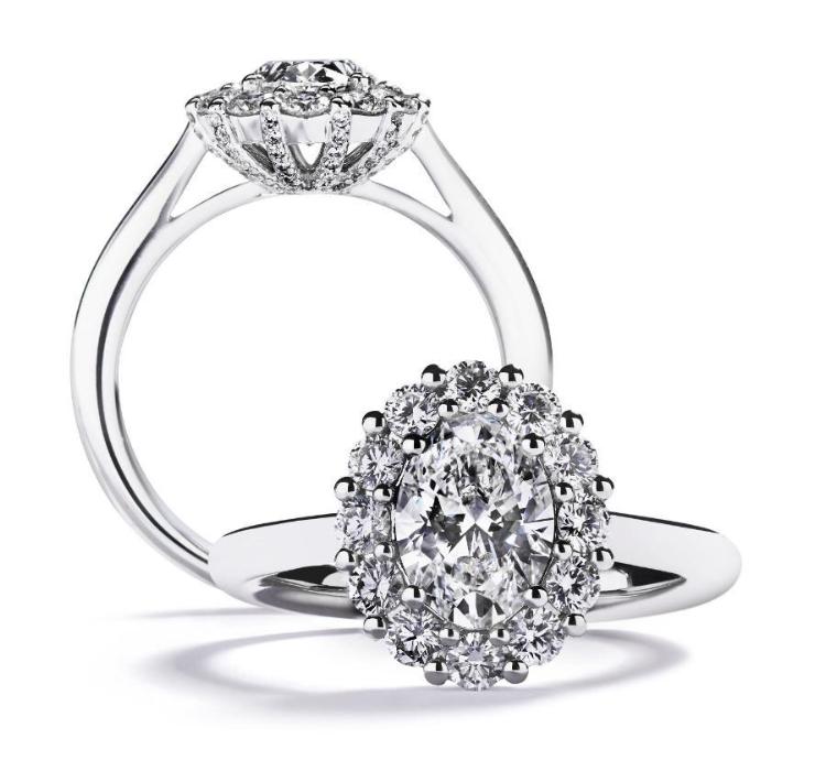 Rosetring med 1,20 ct. oval diamant