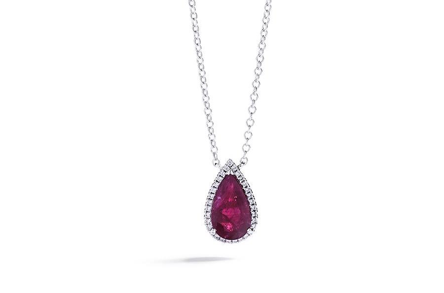 Rubin dråbevedhæng med 2,35 ct. Grønlandsk rubin